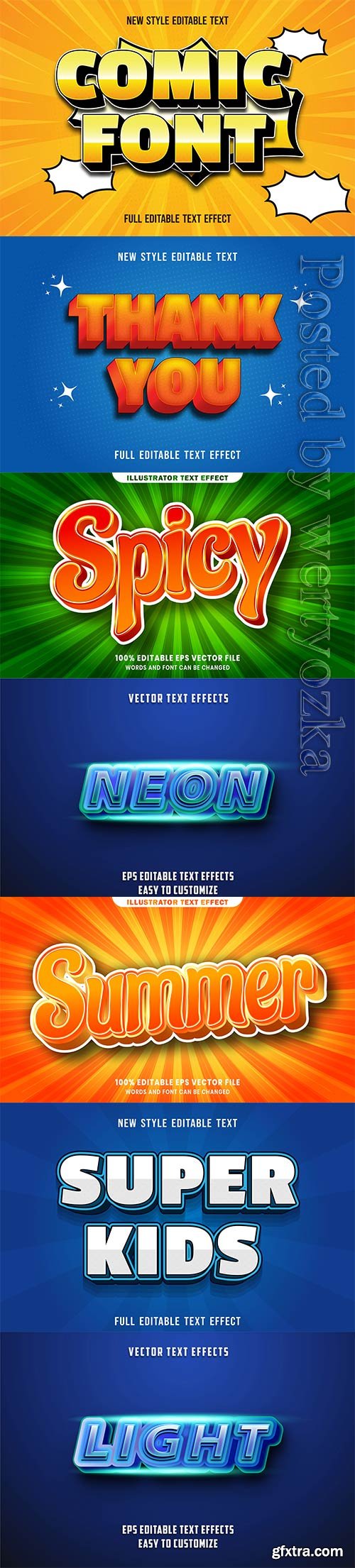 3d editable text style effect vector vol 336