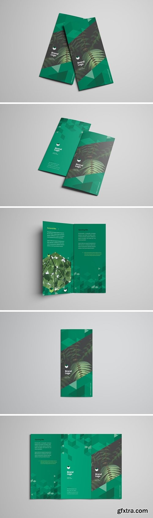 Abstract Green Trifold