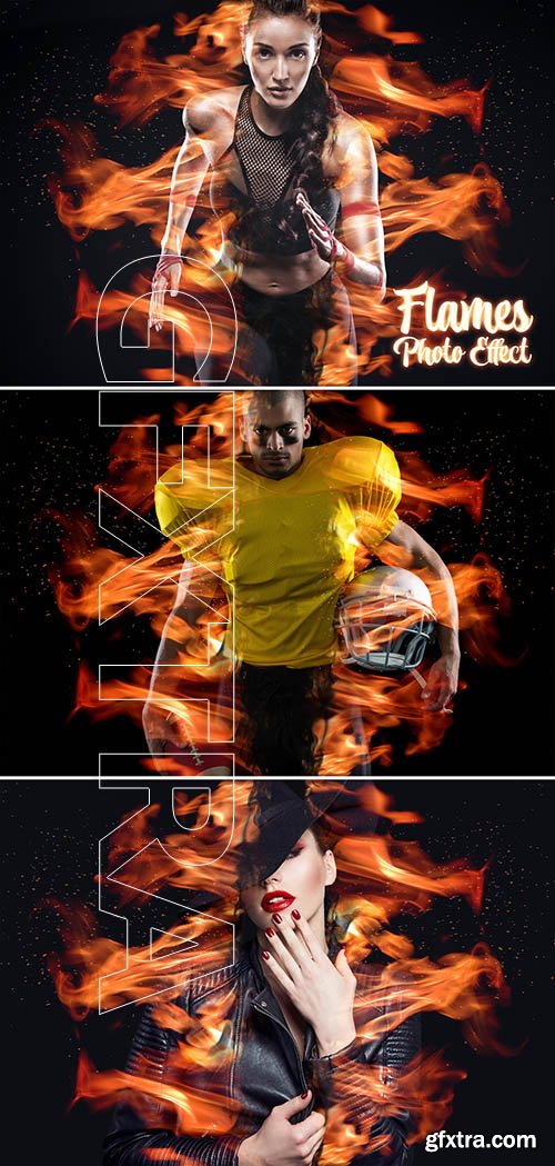 Fire and Flames Photo Effect Mockup