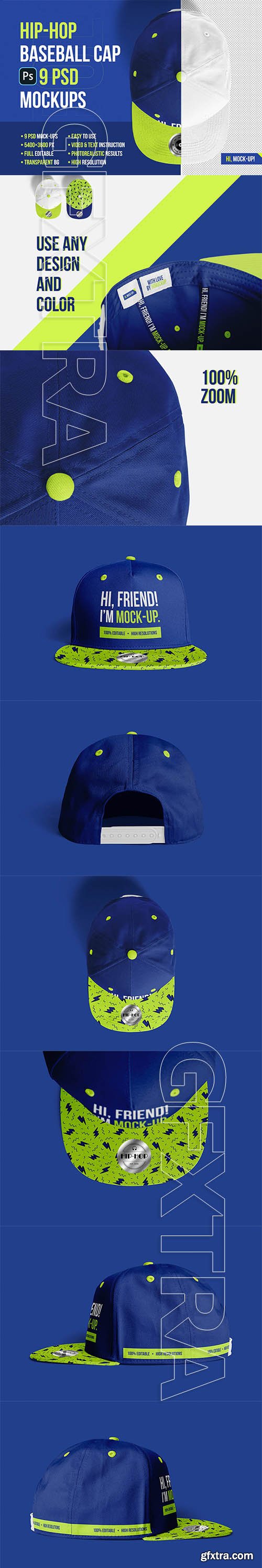 CreativeMarket - Hip-Hop Baseball Cap Mockups 5325663