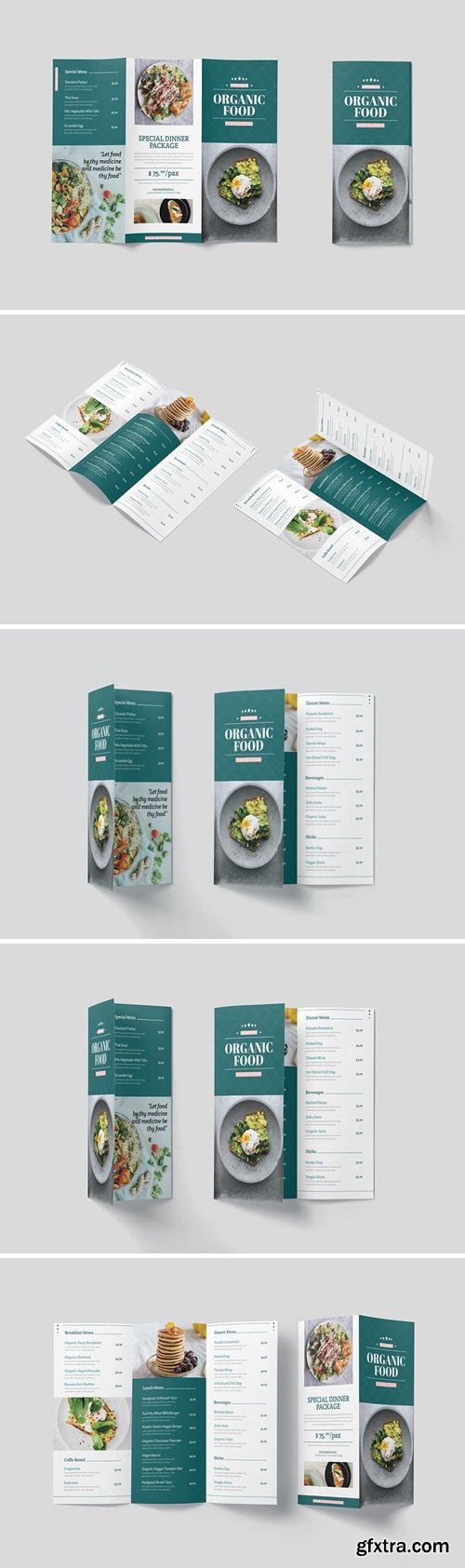 Organic Resto Trifold Menu