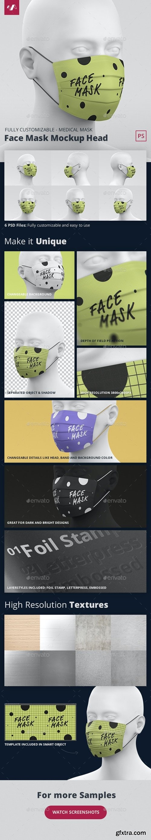 GraphicRiver - Face Mask Mockup Head Medical 30338662