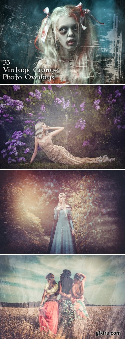 33 Vintage Grunge Photo Overlays