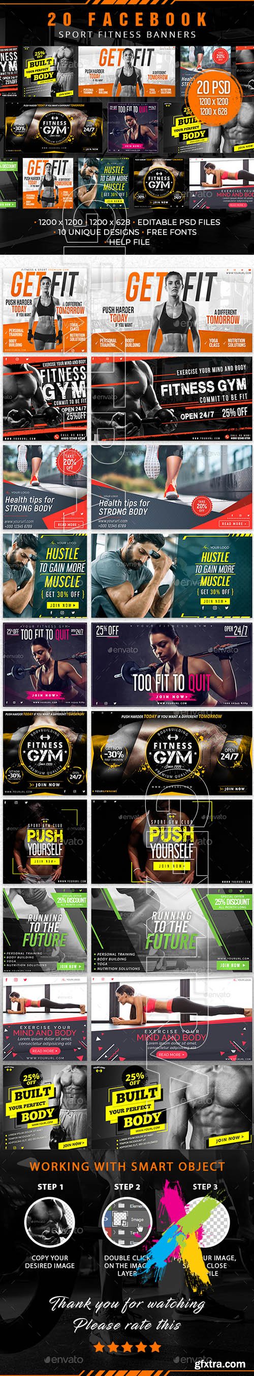 GraphicRiver - 20 Facebook Sport Fitness Banners 30127784