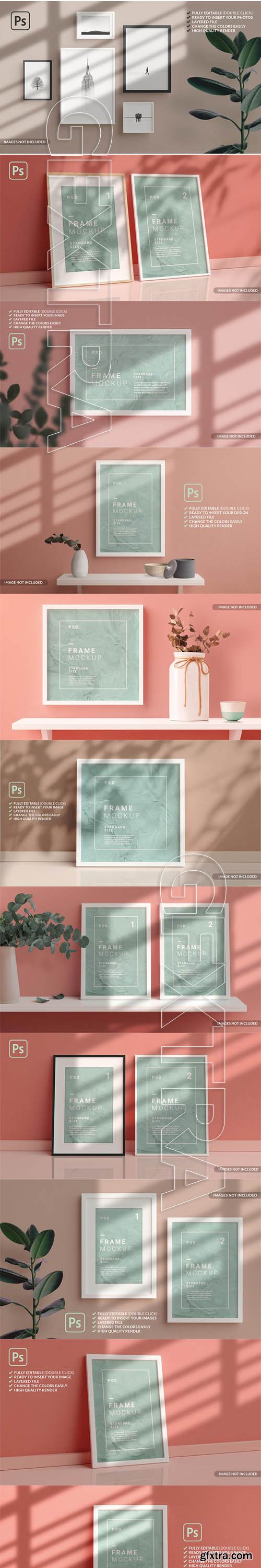 Square photo frame mockup