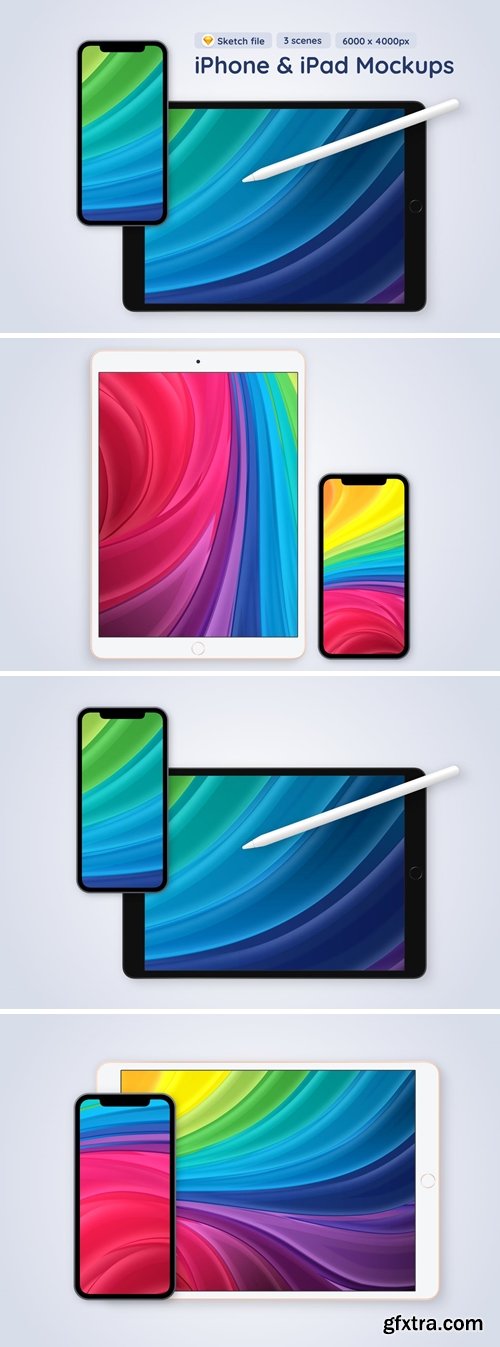 iPhone 11 Pro & iPad - 3 Sketch Mockups