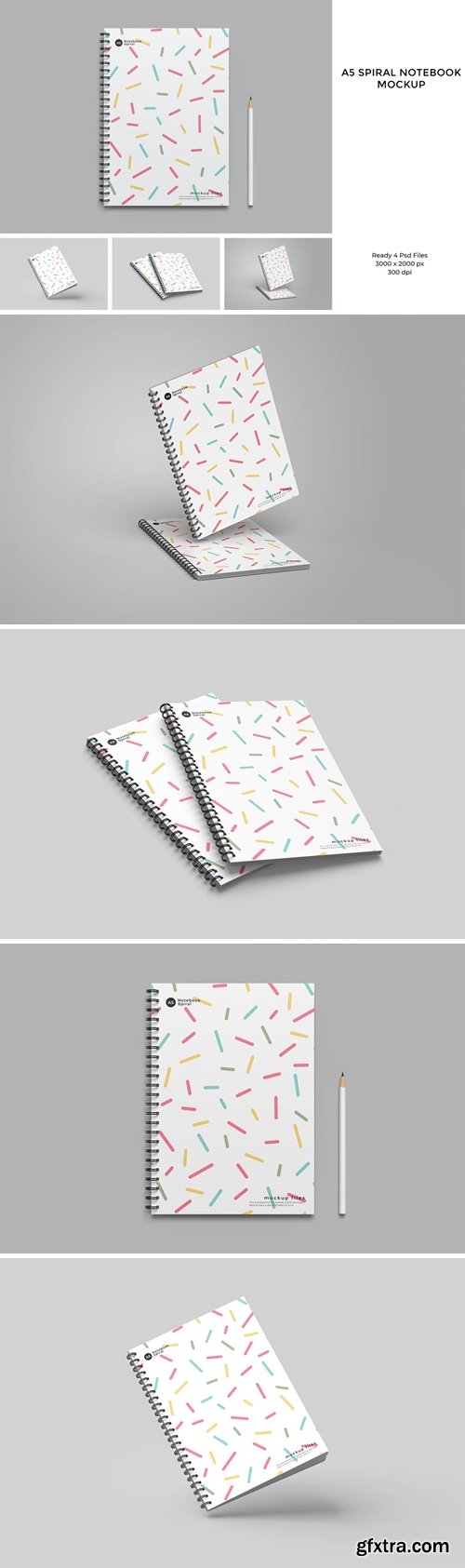 A5 Spiral notebook mockup