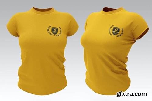 Women’s Slim-Fit T-Shirt Mockup. Two views