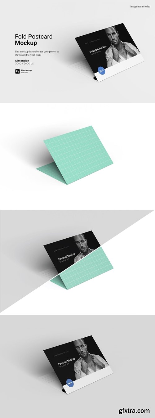 Fold Postcard Mockup