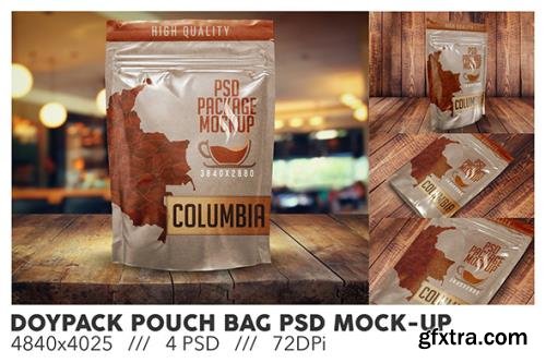 Doypack Pouch Bag PSD Mockup