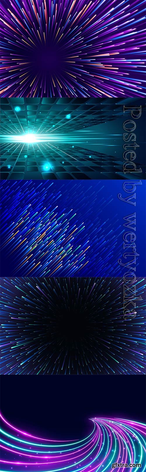 Abstract backgrounds with shining elements in vector