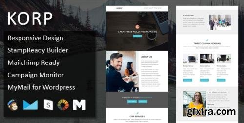 ThemeForest - KORP v1.0 - Multipurpose Responsive Email Template with Online StampReady & Mailchimp Builders (Update: 9 October 18) - 18059953