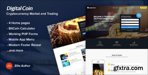 ThemeForest - Digital Coin v1.1 - Cryptocurrency Marketing and Trading Site Template - 21223039