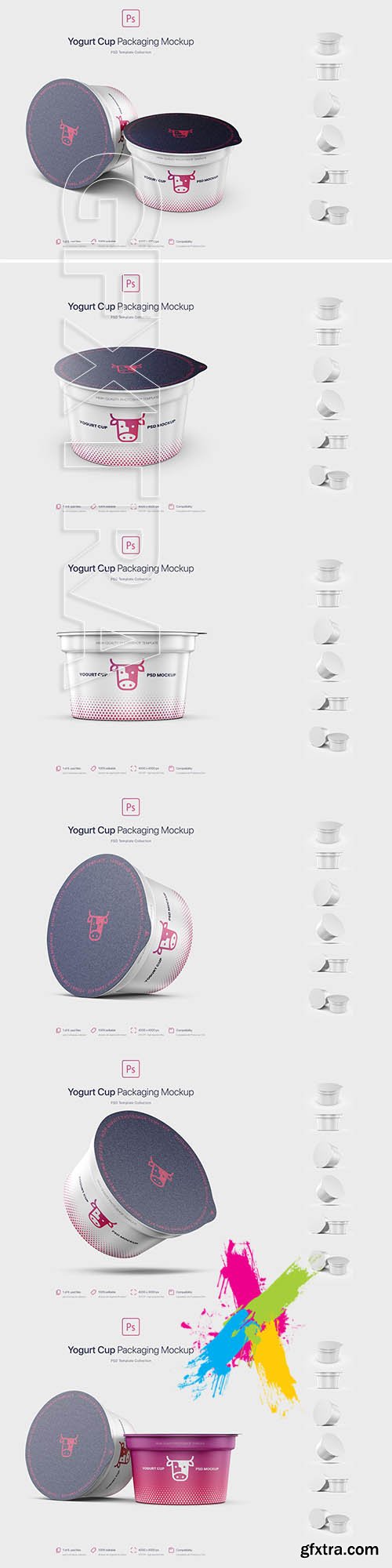 CreativeMarket - Yogurt Cup Packaging Mockup 5779934