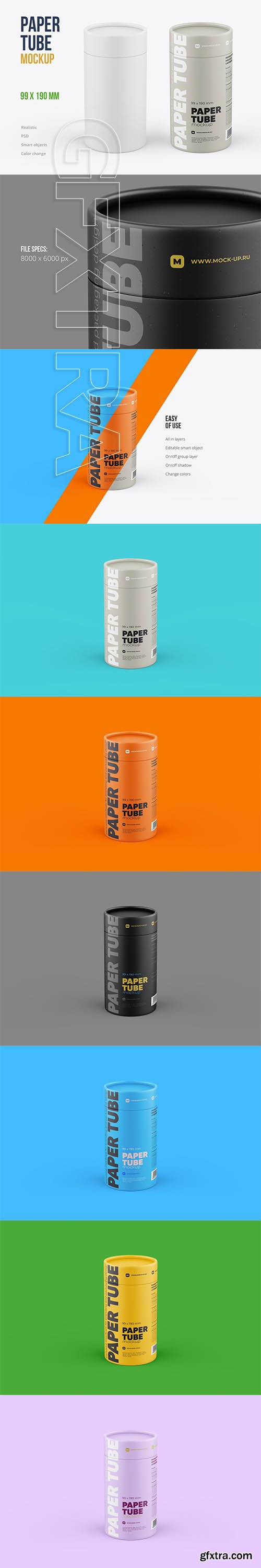 CreativeMarket - Paper Tube Mockup 99x190mm 5725484