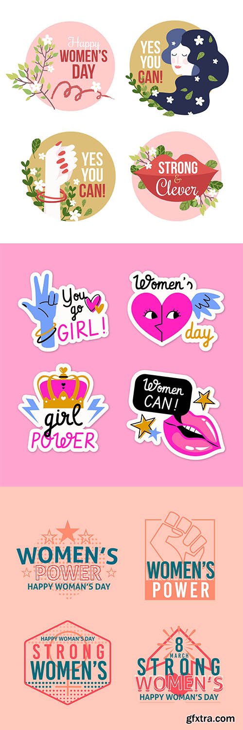 International womens day badge collection