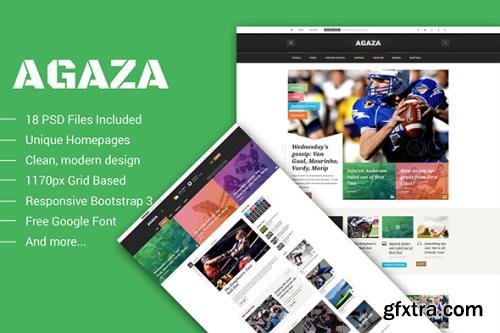 Agaza - News & Magazine PSD Template