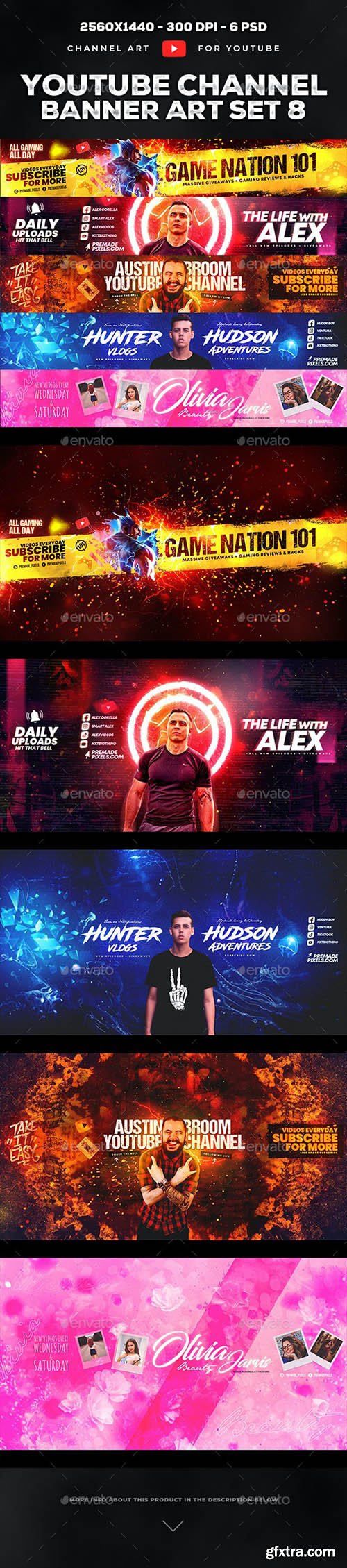 GraphicRiver - Epic Youtube Channel Art Set 8 30160907