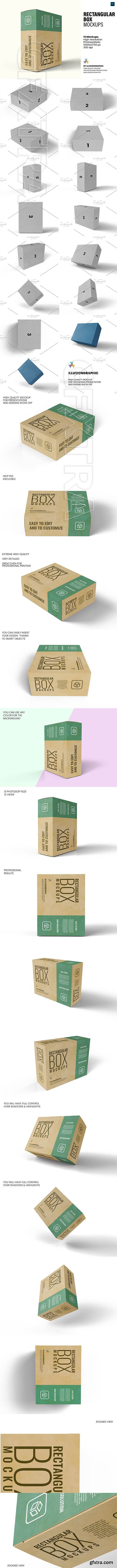 CreativeMarket - Rectangular Box Mockups - 13 views 5825082