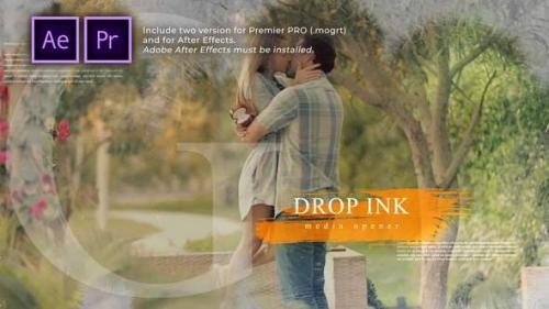 Videohive - Ink Drop Romantic Media Opener