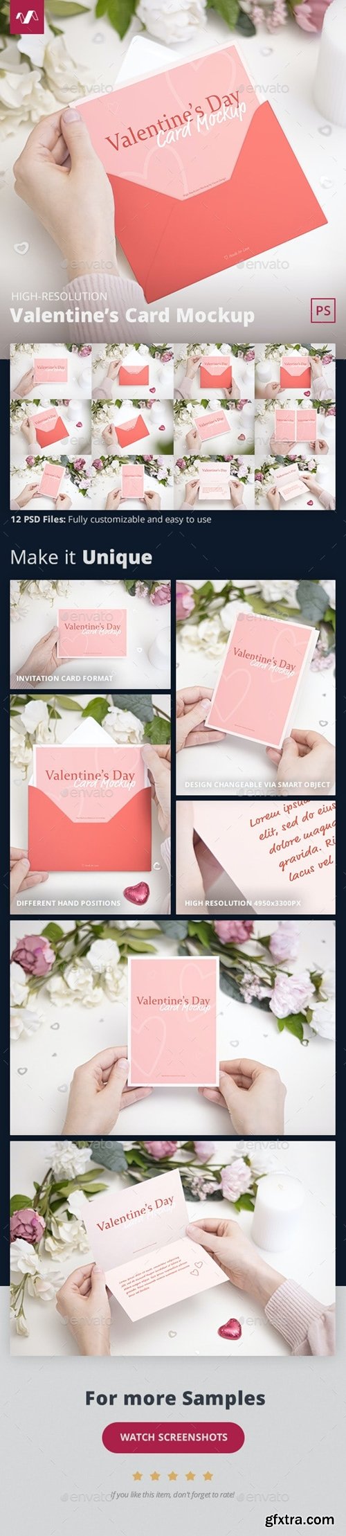 GraphicRiver - Valentines Day Card Mockup 30393433