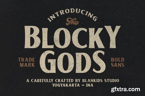 Blocky Gods Vintage Sans Serif Font