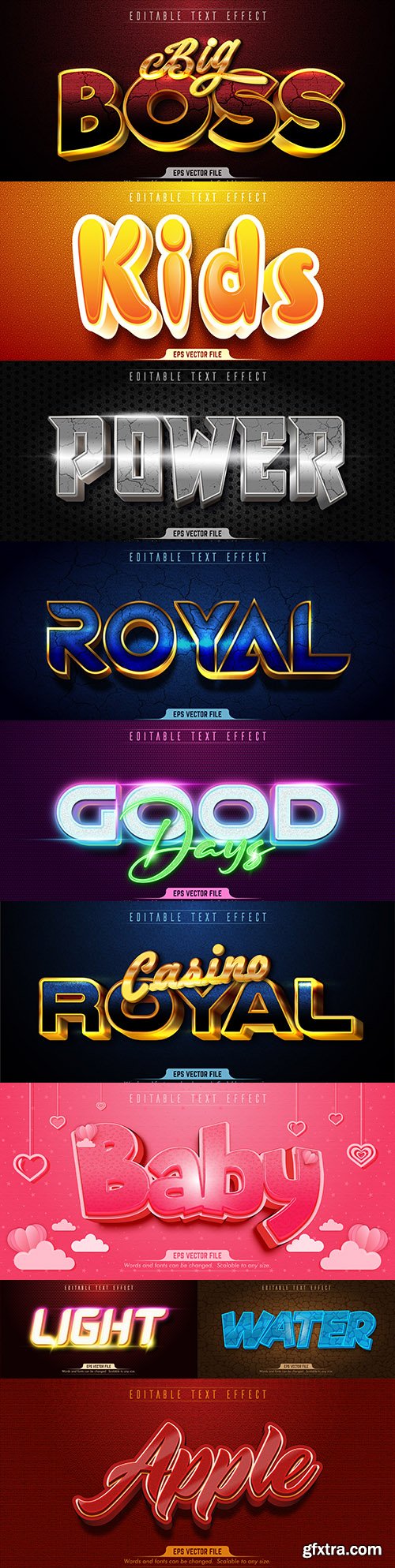 Editable font and 3d effect text design collection illustration 28
