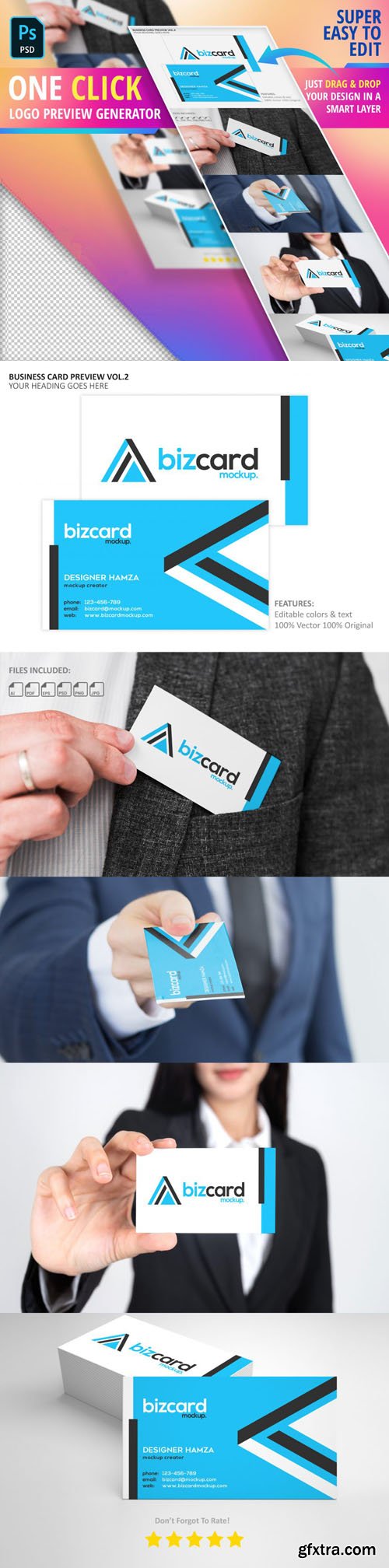 Business Card PSD Mockup - Logo Preview Generator