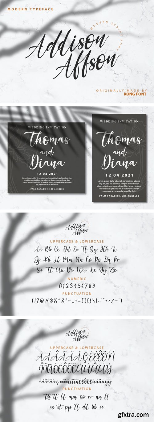 Addison Affson - Modern Script Font [2-Weights]