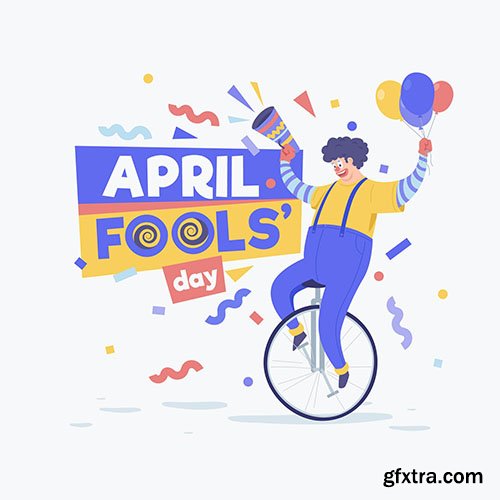 Organic flat april fools day illustration