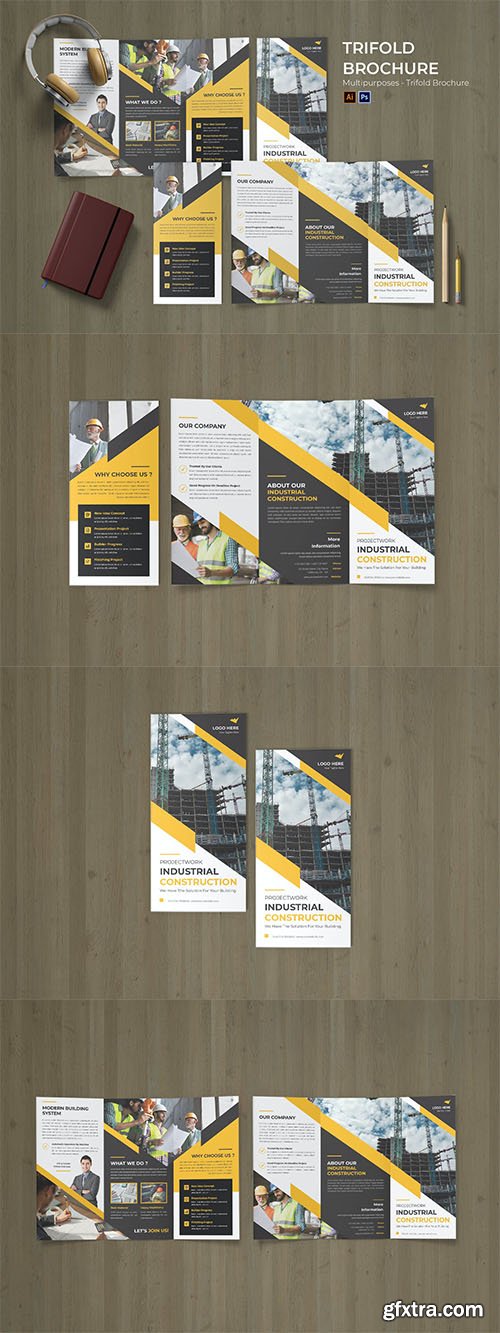 Construction Site Flyer Trifold Brochure