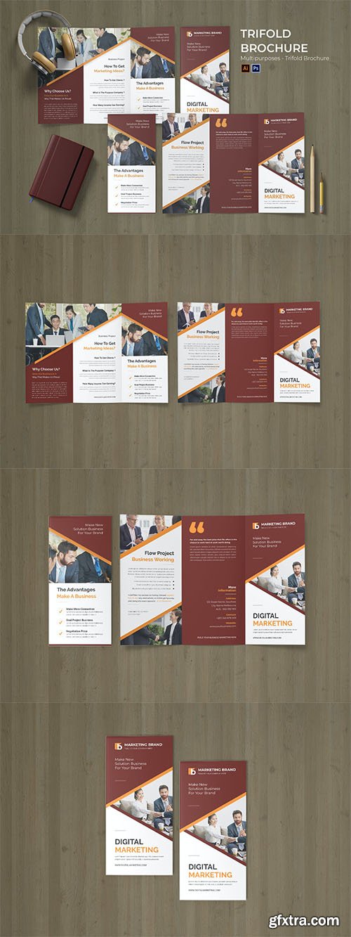 Media Marketing Flyer Trifold Brochure