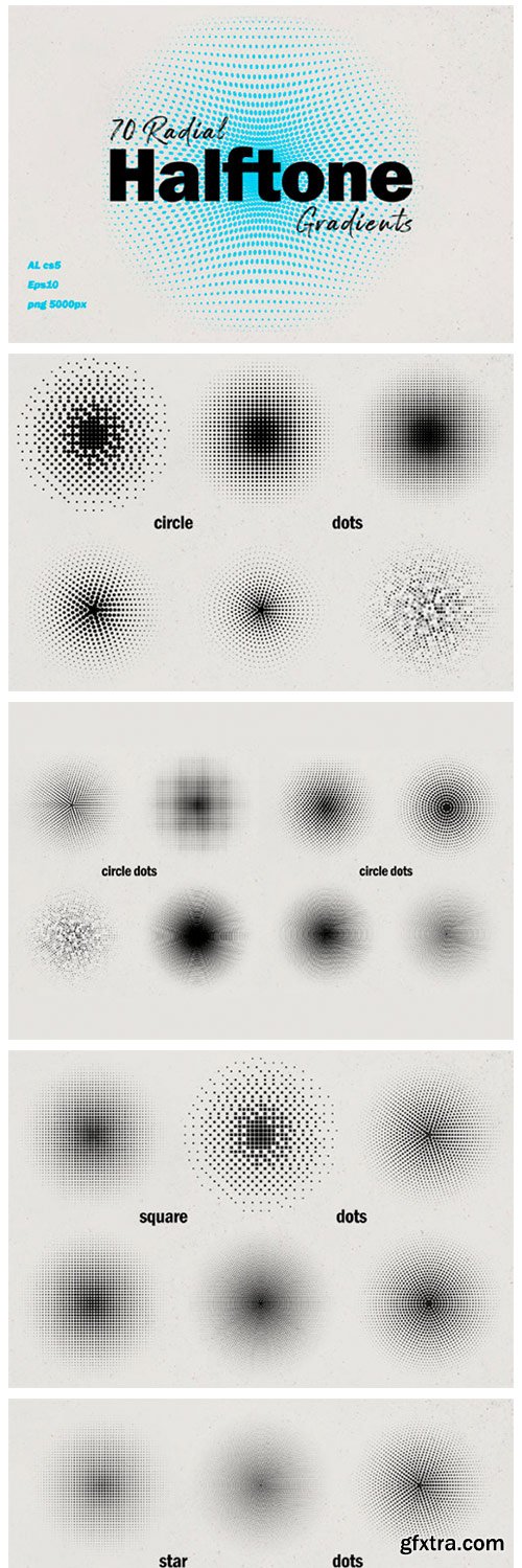 Radial Halftone Gradients Collection 8050973