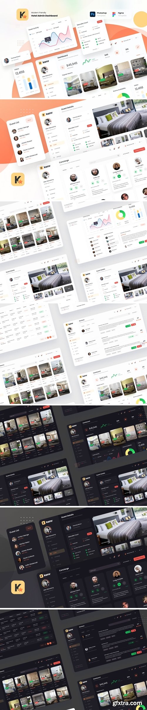 Kmar - Modern Hotel Admin Dashboard UI Template