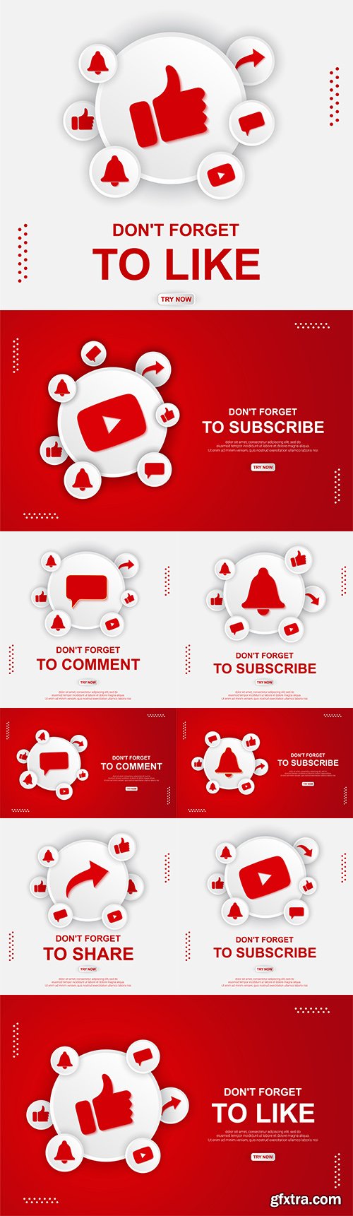 Youtube button for comments in red and white background
