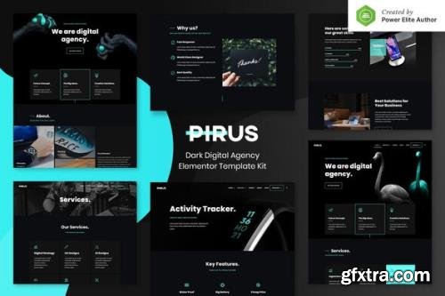 ThemeForest - PIRUS v1.0.0 - Dark Digital Agency Elementor Template Kit - 30745187