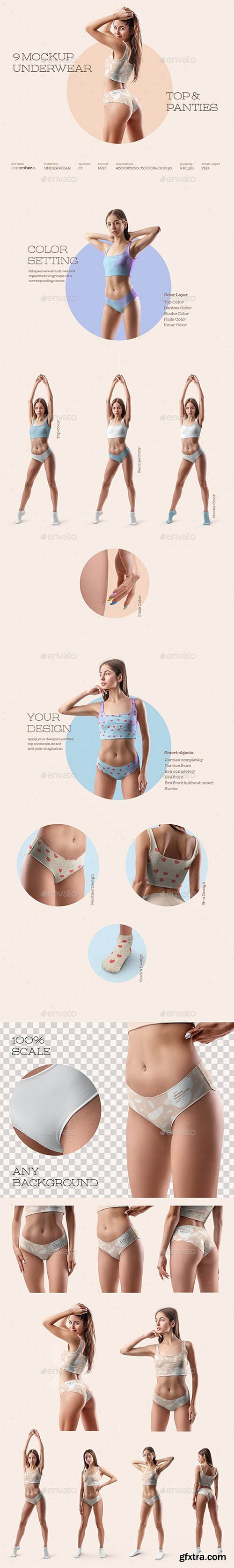 GraphicRiver - 9 Mockups Woman Underwear. Top and Panties 30466889