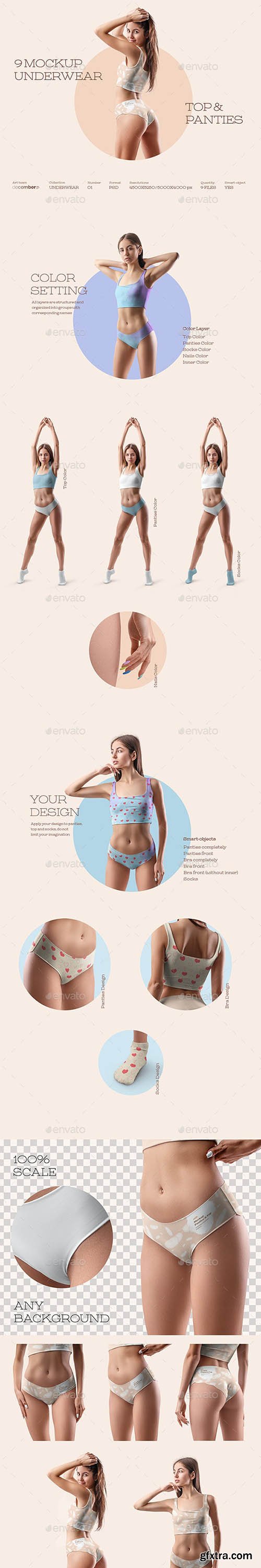 GraphicRiver - 9 Mockups Woman Underwear. Top and Panties 30466889