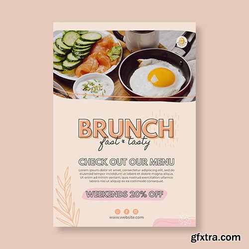 Brunch restaurant poster template