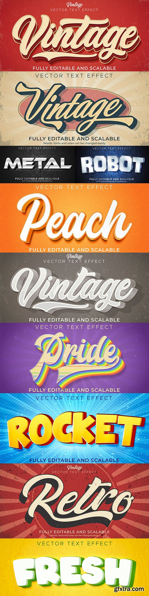 Editable font and 3d effect text design collection illustration 31
