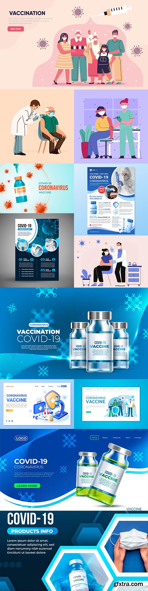 Coronavirus vaccine doctor and patient design illustration
