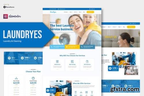 ThemeForest - Laundryes v1.0.1 - Laundry & Cleaning Elementor Template Kit - 30617179