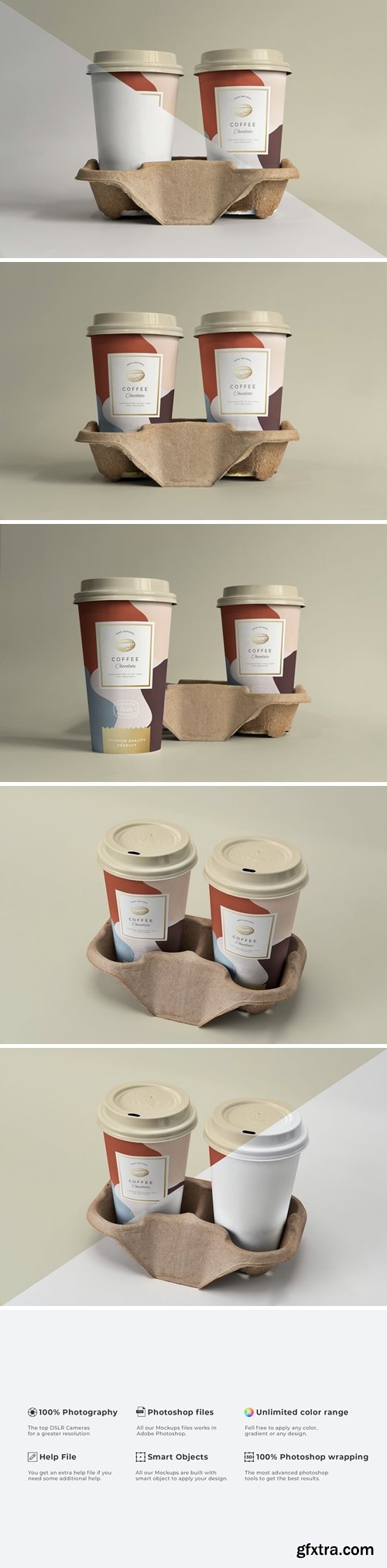 Two Pack Coffee Cup Mockup