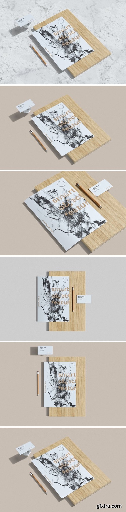 Business Card and A4 Paper Mockups