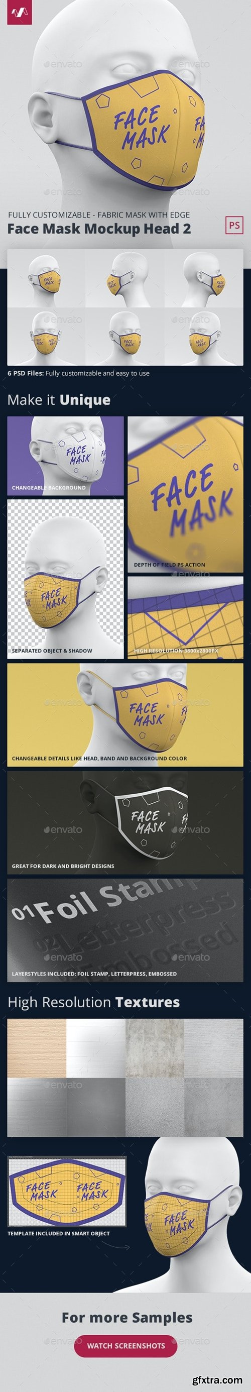 GraphicRiver - Face Mask Mockup Head Fabric 2 30470466