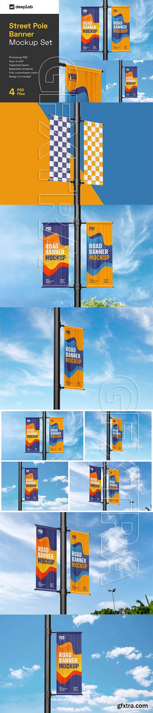 CreativeMarket - Street Pole Banner Mockup Set 5920829