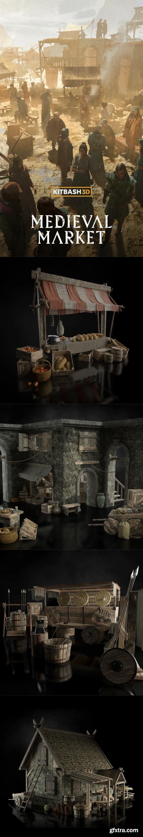 Kitbash3D - Props: Medieval Market