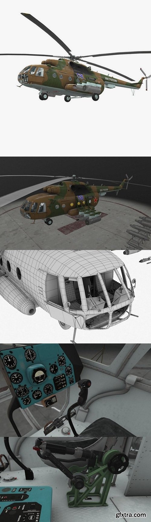 Mi-8MT Helicopter 3d model