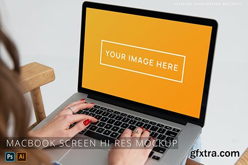 Person Working on Macbook Photo Mockup