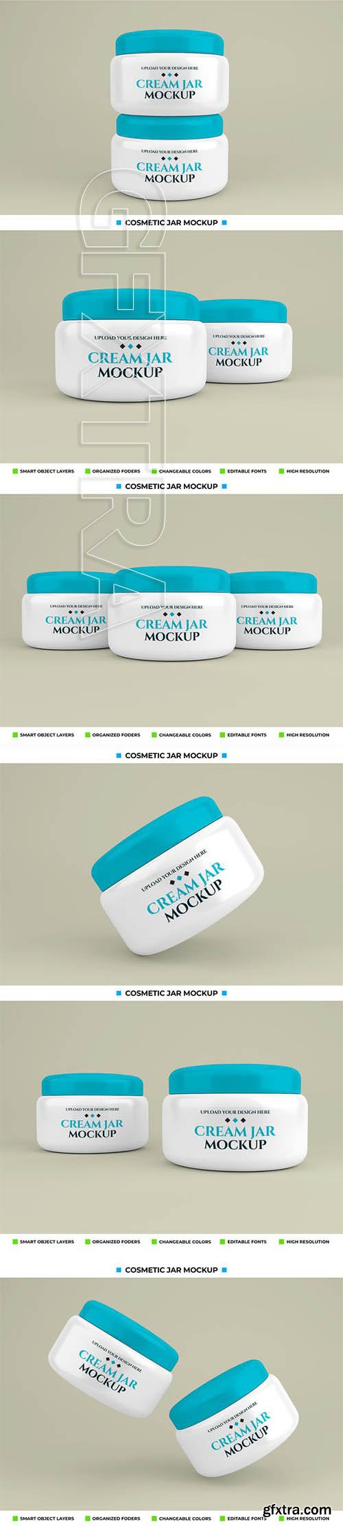 Cosmetic cream jar mockup